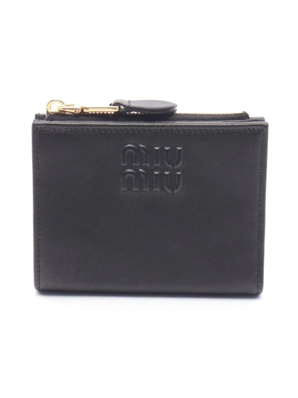 Miu Miu Bifold Wallet Embossed Logo Leather